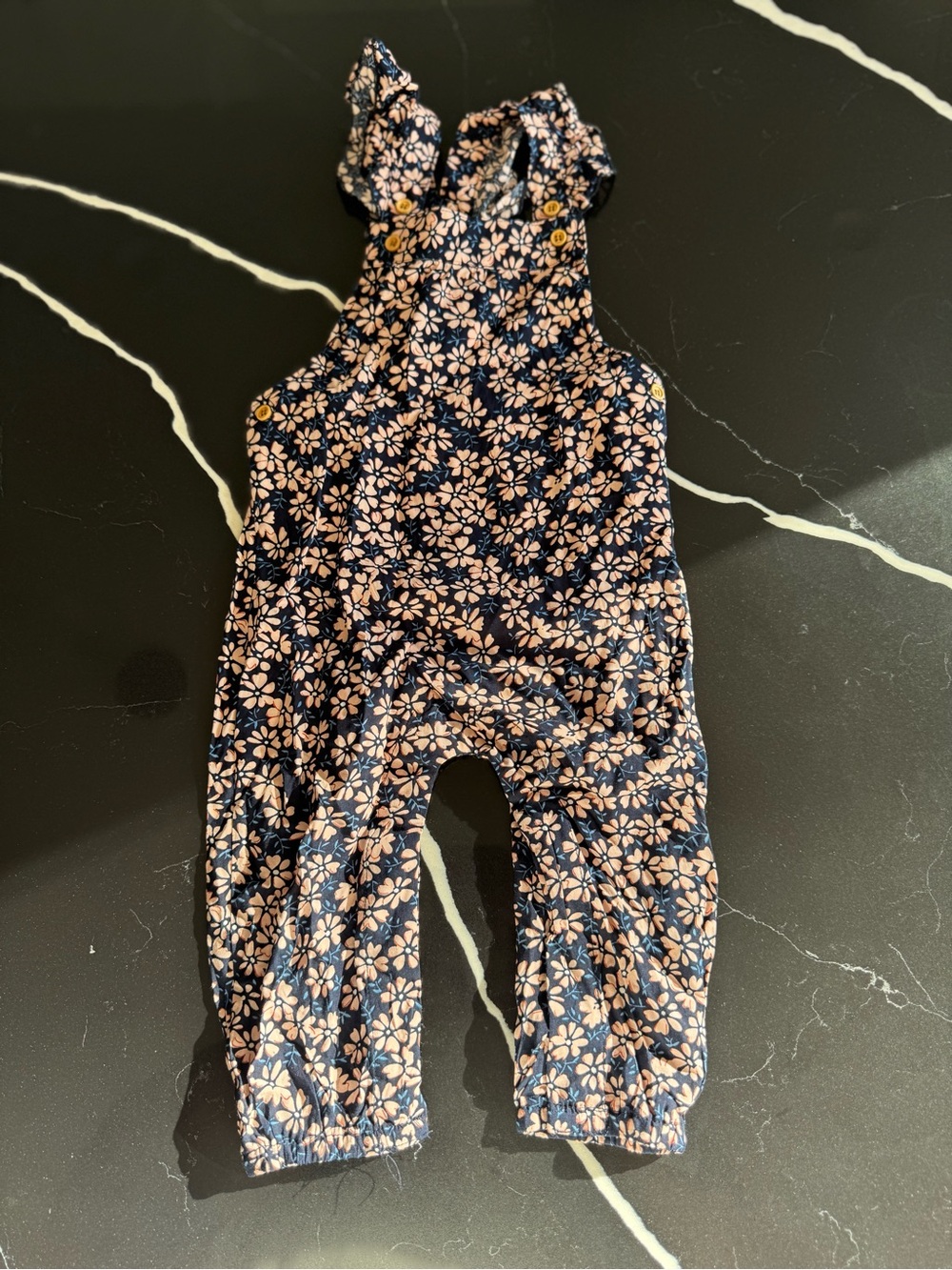 Navy and Pink Floral Kids One-Piece Bodysuit